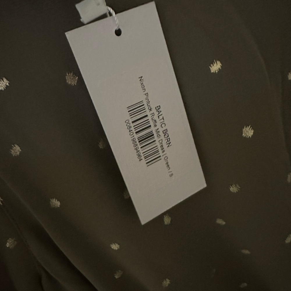 NWT Baltic Born Nixon Pintuck Ruffle Midi Dress - Picture 3 of 3